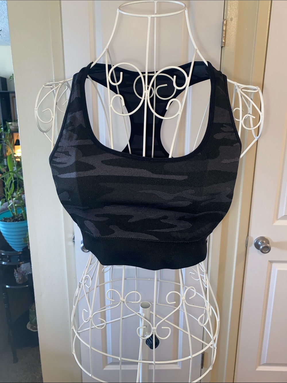 RBX Black Camo Racerback Sports Bra